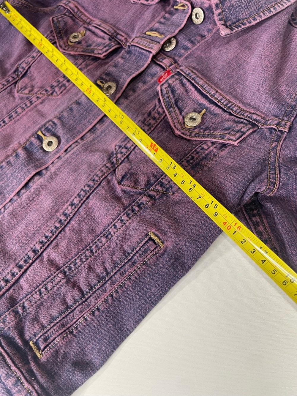 Vintage Look LEVI'S Purple Jean Jacket - Y2K Aesthetic - Feb 2010 - Size S - Picture 13 of 16